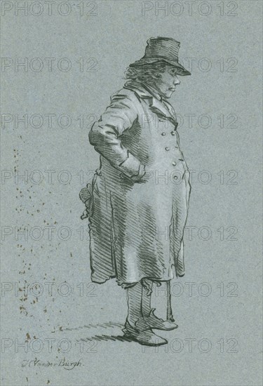 Portrait of Henry Delbroek, standing, right profile, Bottom left: H. Van der Brugh, Hendrik van der Burgh, 1779 - 1858
