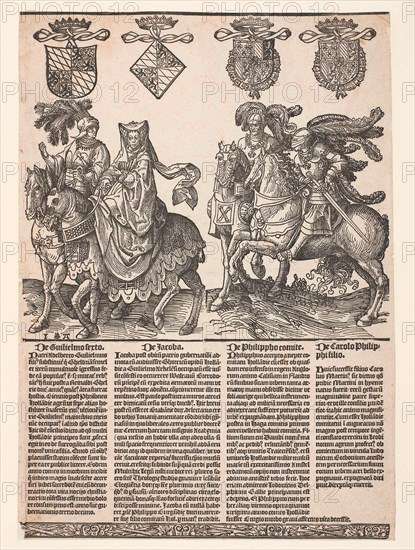 Willem VI, Jacoba van Beieren, Filips de Goede and Karel de Stoute. Jacob Cornelisz van Oostsanen, 1518
