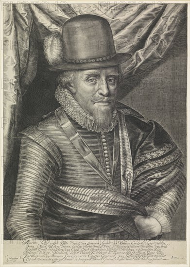 Portrait of Maurits, Prince of Orange, Crispijn van den Queborn, 1612 - 1642