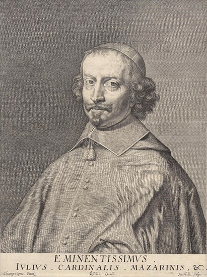 Portrait of Cardinal Giulio Raimondo Mazarino, FranÃ§ois Stuerhelt, Claes Jansz. Visscher (II), c. 1602 - 1652