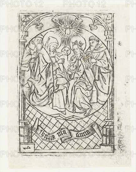 The Holy Family with Anna and Joachim, Israhel van Meckenem, 1450-1500