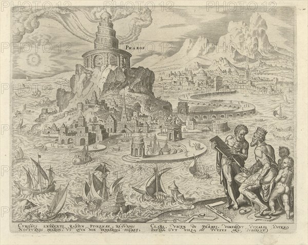 Lighthouse of Alexandria, Philips Galle, Hadrianus Junius, 1572