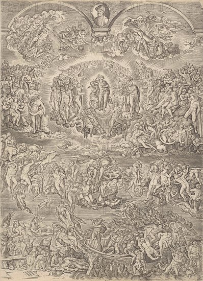 Last Judgment, Johannes Wierix, Michelangelo, Martino Rota, 1549 - before 1579