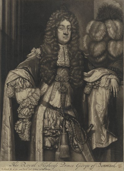 Portrait of George, Prince of Denmark, Pieter Schenk (I), 1670 - 1713