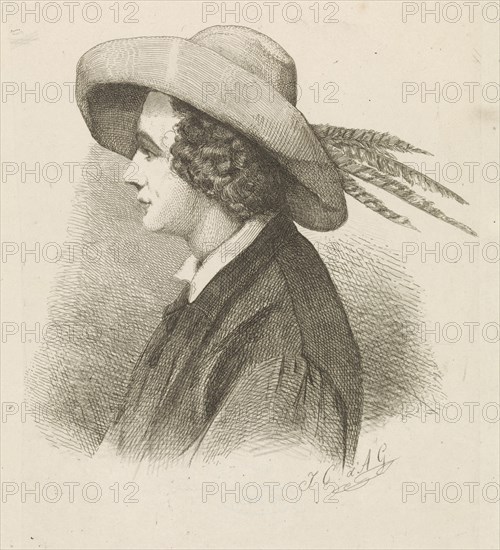 Portrait of Martinus Antonius Kuytenbrouwer in profile, Johannes Christiaan d' Arnaud Gerkens, 1833 - 1892