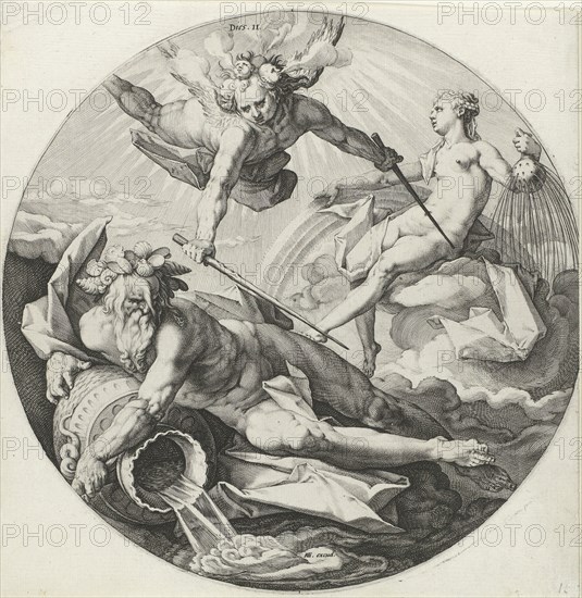 Second Creation: parting between the waters, Jan Harmensz. Muller, Hendrick Goltzius, Hendrick Goltzius, 1589