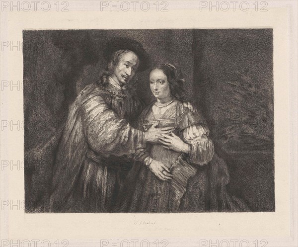 Portrait of a couple as Old Testament figures, called The Jewish Bride, Willem Steelink I, Rembrandt Harmensz. van Rijn, 1866 - 1928