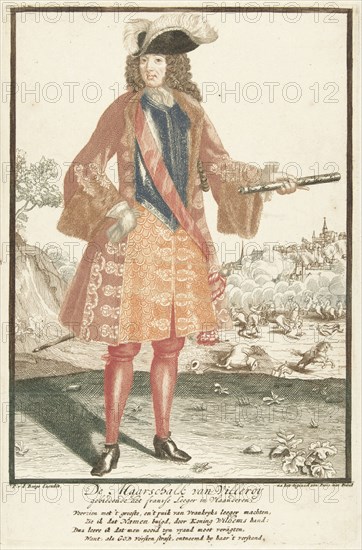 Portrait of Marshal FranÃ§ois de Neufville, Duke of Villeroy, Pieter van den Berge, unknown, 1695 - 1737