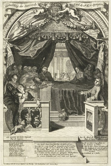 Death of Charles II, King of Spain, Pieter van den Berge, Anonymous, 1700 - 1702