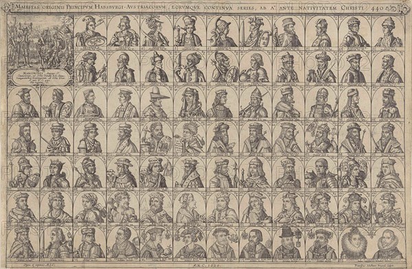 Portraits of princes of the House of Habsburg, print maker: Franciscus Schelhauer, 1620