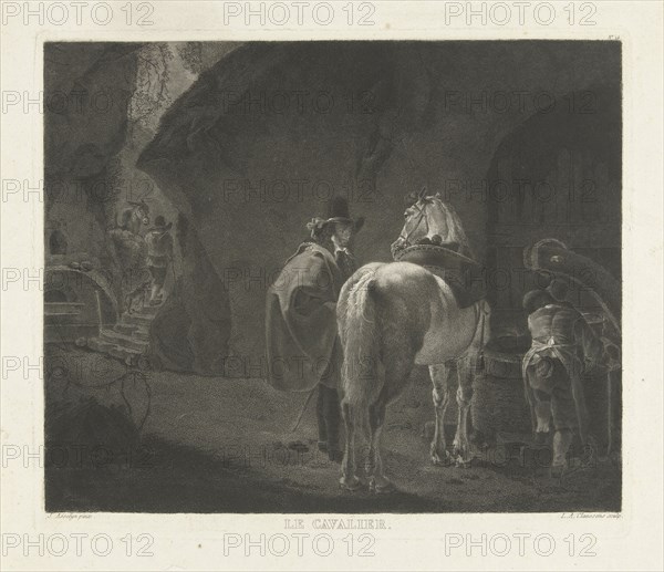 Traveler with horse for an inn, Lambertus Antonius Claessens, 1800