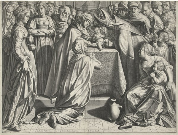 Circumcision of Christ, print maker: Egbert van Panderen, Ludovicus Finsonius, Pieter van der Keere, c. 1590 - 1637