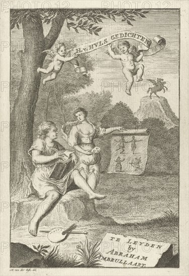 Poet and his muse, Gerard Melder, Abraham Ambrullaart, 1734
