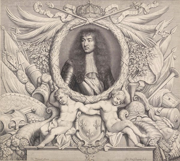 Portrait of Louis XIV, King of France, Pieter van Schuppen, in or after 1663 - 1702