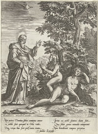 The Creation of Eve, Anonymous, Cornelis Cort, Johannes Sadeler II, after 1572 - before 1600