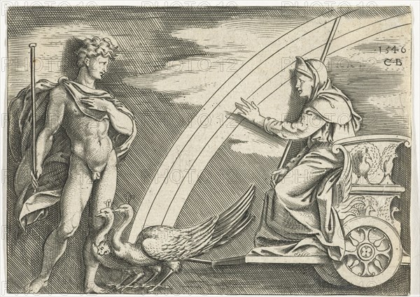 Juno and Aeolus, Cornelis Bos, Marcantonio Raimondi, 1546