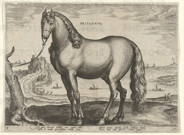 Horse from Brittany, Brittanus, Hieronymus Wierix, Philips Galle, c. 1583 - c. 1587