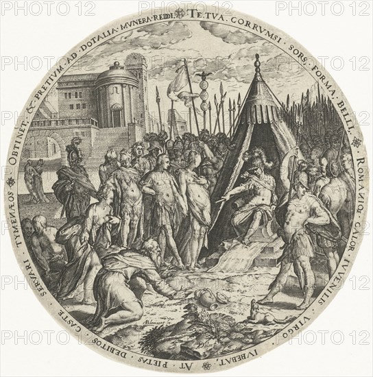 The generosity of Scipio, Zacharias Dolendo, Hendrick Hondius (I), c. 1593 - c. 1600