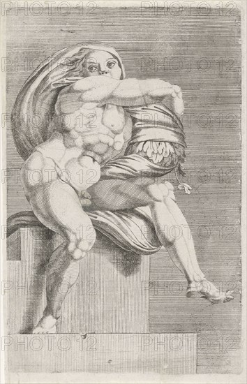 Figure from the Sistine Chapel, attributed to Dirck Volckertsz Coornhert, 1551