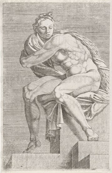 Figure from the Sistine Chapel, attributed to Dirck Volckertsz Coornhert, 1551