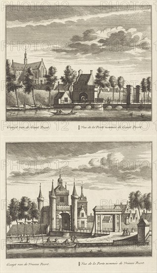 Alkmaar with city gates and the Great Church, Grote Kerk, The Netherlands