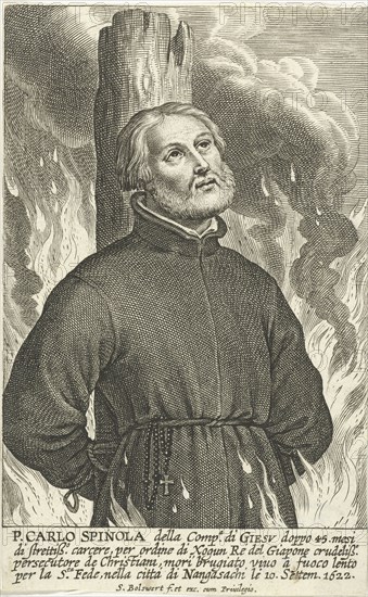 Martyrdom of Jesuit Carlo Spinola in Nagasaki, print maker: Schelte Adamsz. Bolswert, unknown, 1596 - 1659