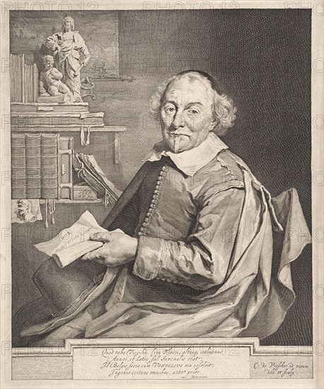 Portrait of Joost van den Vondel, Cornelis Visscher II, Prudenter, Constantijn Huygens I, 1657