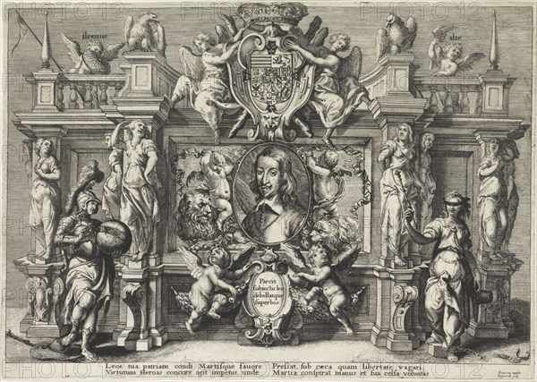 Allegorical portrait of Leopold Willem, governor of the Southern Netherlands. Frans van den Wijngaerde, 1636 - 1679