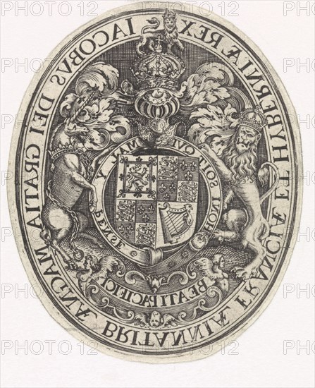 Arms of England, Simon van de Passe, 1615 - 1622