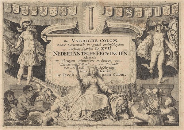 Jacob Aertz Colom, De Vyerighe Colom, klaer vertoonende de XVII Nederlantsche ProvinciÃ«n, ca. 1660