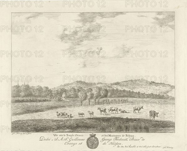 View of a landscape, Biljoen, print maker: Christian Henning, Frederik prins van Oranje-Nassau, 15-feb-1774 - 6-jan-1799