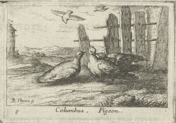 Two doves near a gate, Albert Flamen, Jacques van Merlen, Louis XIV King of France, 1659