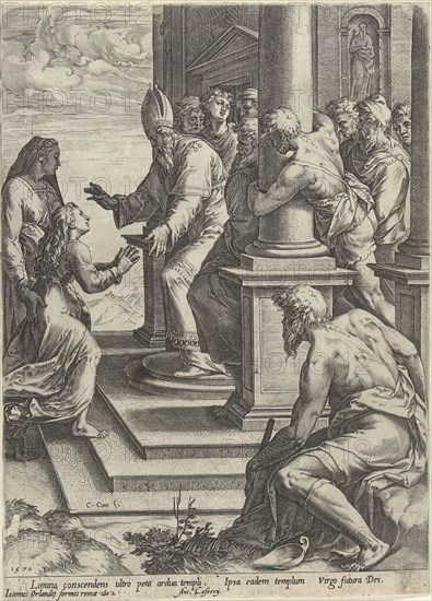 Presentation of Mary, Cornelis Cort, Taddeo Zuccaro, Giovanni Orlandi, 1602