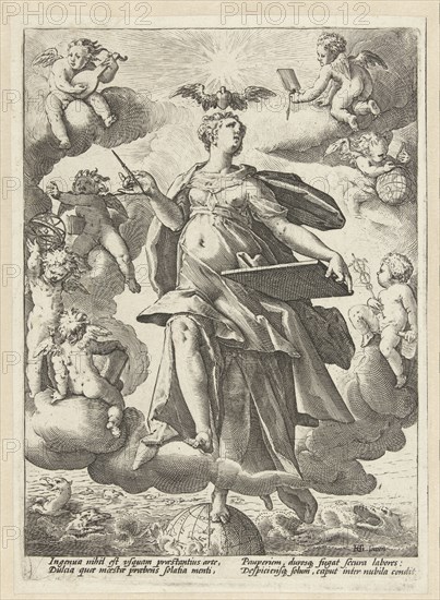 Allegory of art, Hendrick Goltzius, 1586 - 1590
