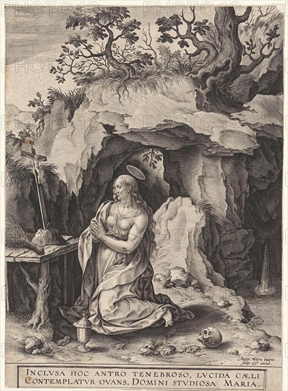 The Penitent Mary Magdalene, Antonie Wierix II, in 1565 - before 1604