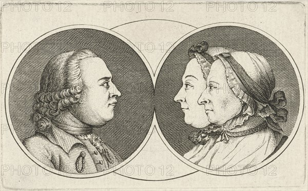 Portraits of Caspar Philips Jacobsz., His wife Margaretha Elisabeth Konsa Philips and their daughter Anna Elisabeth Philips, 1766 - 1819