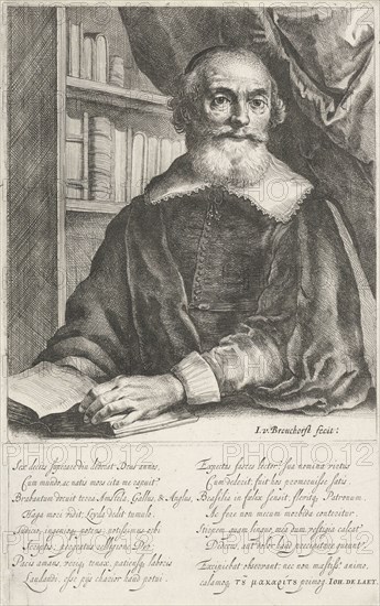 Portrait of Johannes de Laet at the age of sixty, Jan Gerritsz. van Bronchorst, Anonymous, 1641 - 1661