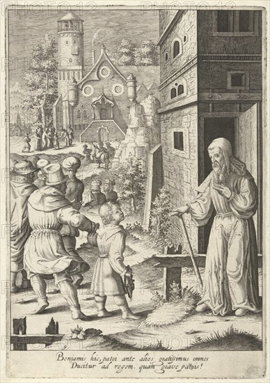 Joseph's brothers go to Egypt with Benjamin, Robert de Baudous, Lucas van Leyden, 1591 - 1659