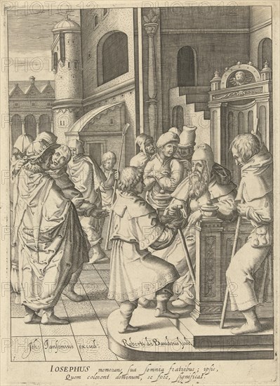 Joseph tells his dreams to Jacob, Robert de Baudous, Lucas van Leyden, Johannes Janssonius, 1591 - 1659