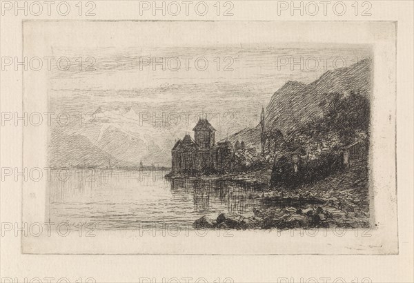 Castle on the Rhine, print maker: Elias Stark, 11-mar-1886