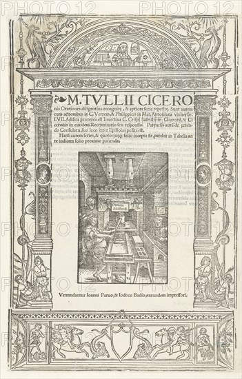 Title Journal of Cicero's Orationes, Marcus Tullius Cicero, Jodocus Badius, Jehan Petit, 1520