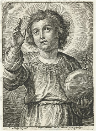 Christ as Salvator Mundi, Schelte Adamsz. Bolswert, Peter Paul Rubens, Martinus van den Enden, 1596 - 1659