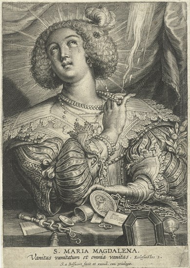 Mary Magdalene gets rid of its wealth, print maker: Schelte Adamsz. Bolswert, Peter Paul Rubens, 1596 - 1659