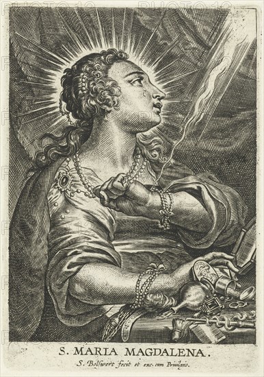 Mary Magdalene gets rid of its wealth, print maker: Schelte Adamsz. Bolswert, Peter Paul Rubens, 1596 - 1659