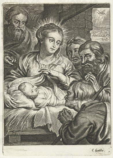Adoration of the Shepherds, Schelte Adamsz. Bolswert, Peter Paul Rubens, Cornelis Galle (II), 1596 - 1678