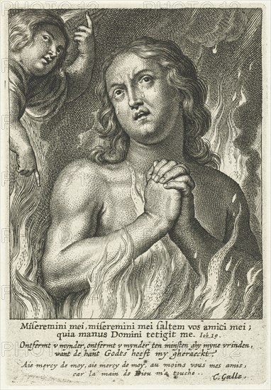 soul in purgatory pray for mercy, print maker: Schelte Adamsz. Bolswert, Peter Paul Rubens, Cornelis Galle II, 1596 - 1678