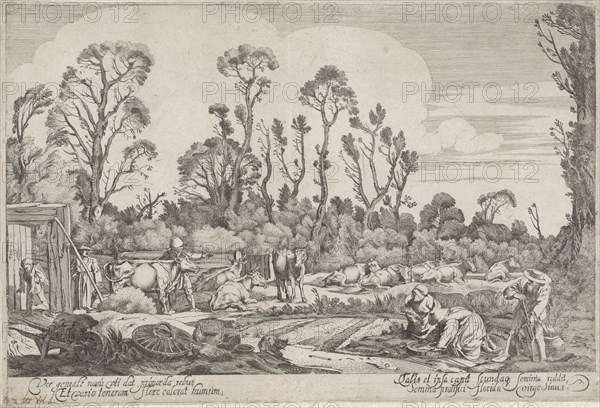 Spring, print maker: Gillis van Scheyndel I, Willem Pietersz. Buytewech, c. 1622