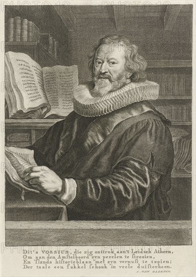 Portrait of Gerardus Joannes Vossius, print maker: Theodor Matham, Joachim von Sandrart, Lieve van Ollefen, 1630 - 1676 and or 1759 - 1816