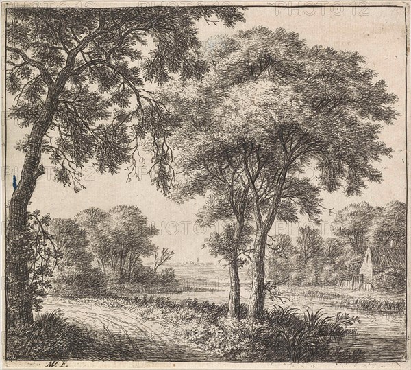 House on the banks of a river, Anthonie Waterloo, Cornelis Danckerts (II), Josua & Reinier II Ottens, 1630 - 1663