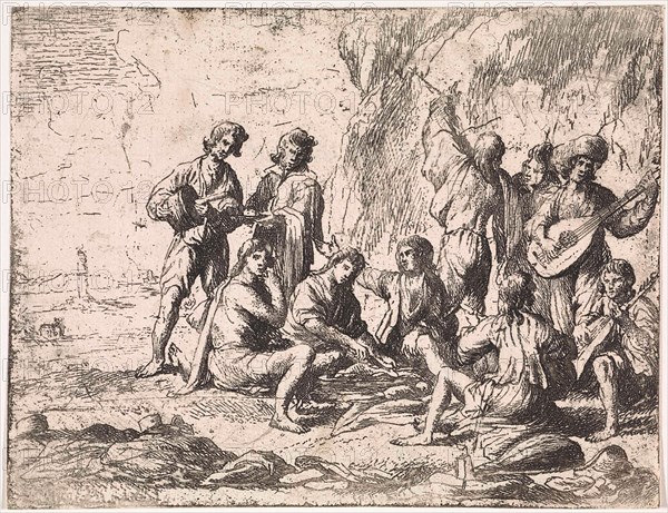 Picnic in the mountains, Cornelis de Wael, 1630 - 1648